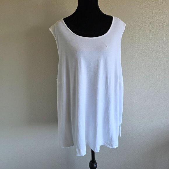 J. Jill Wearever Collection Top Tank Sleeveless White Stretch Plus Size 3X - Picture 1 of 6